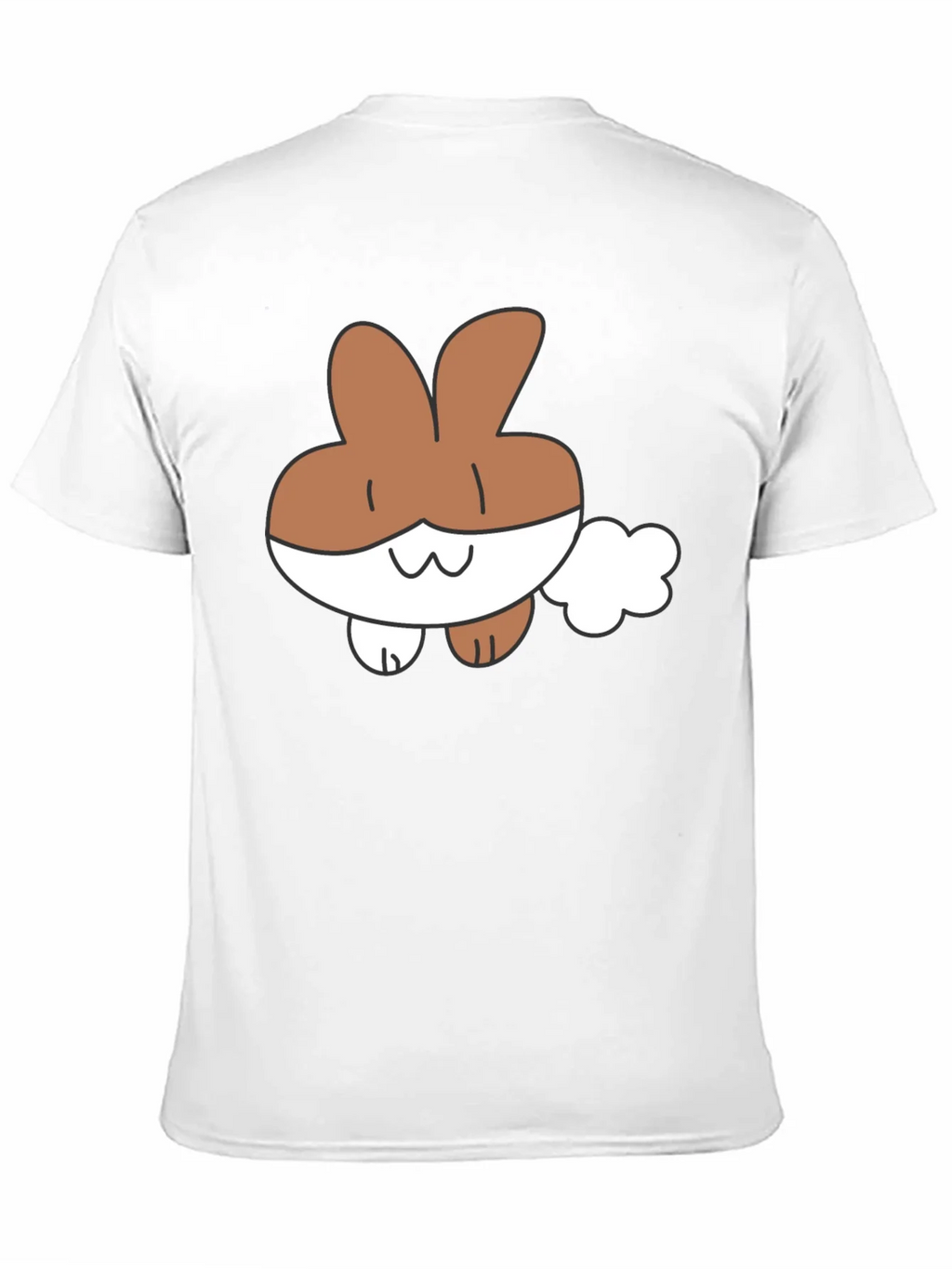 Cute Cartoon Bunny Black T-Shirt product image 2