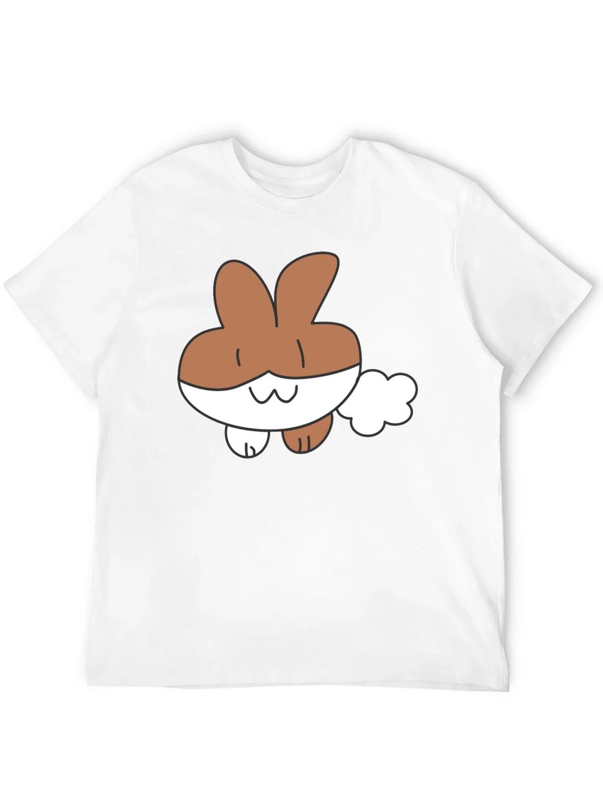 Cute Cartoon Bunny Black T-Shirt product image 3