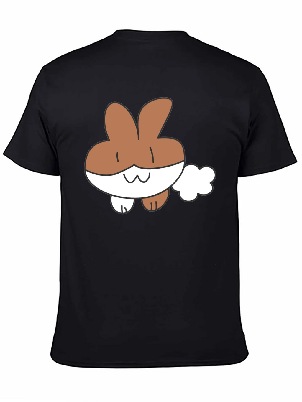 Cute Cartoon Bunny Black T-Shirt product image 7