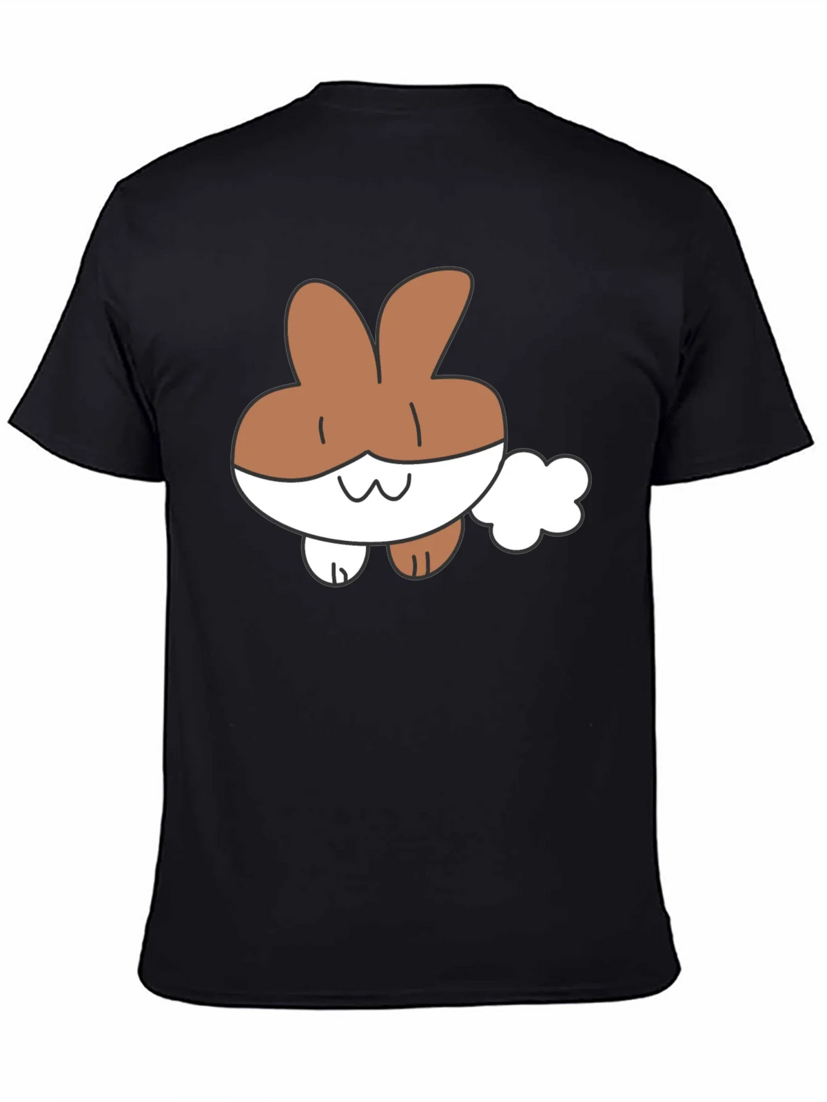 Cute Cartoon Bunny Black T-Shirt product image 7