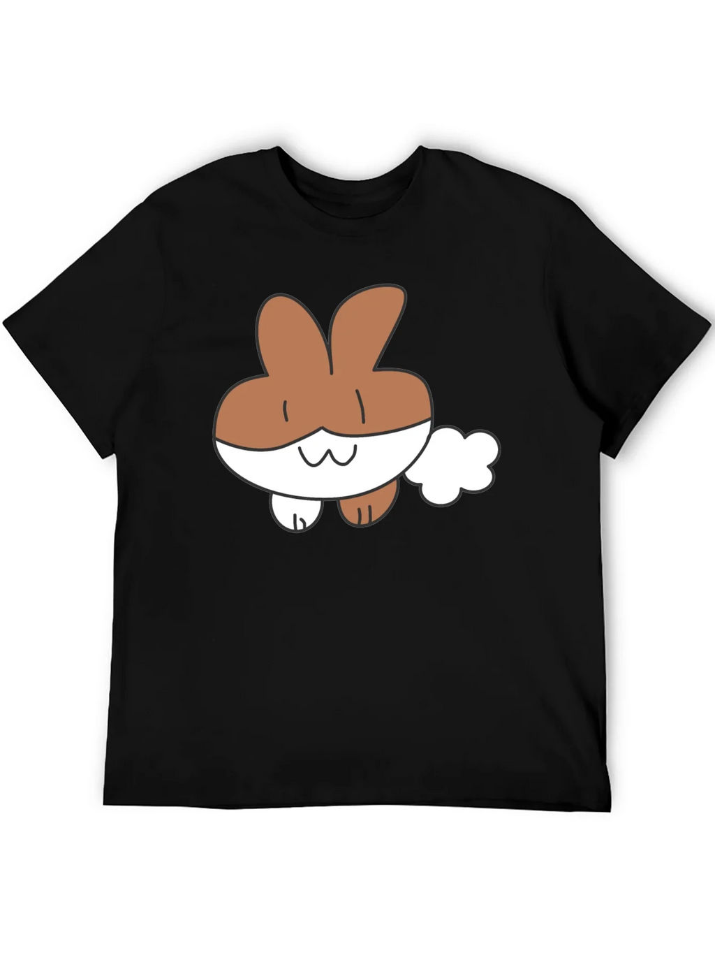 Cute Cartoon Bunny Black T-Shirt product image 8