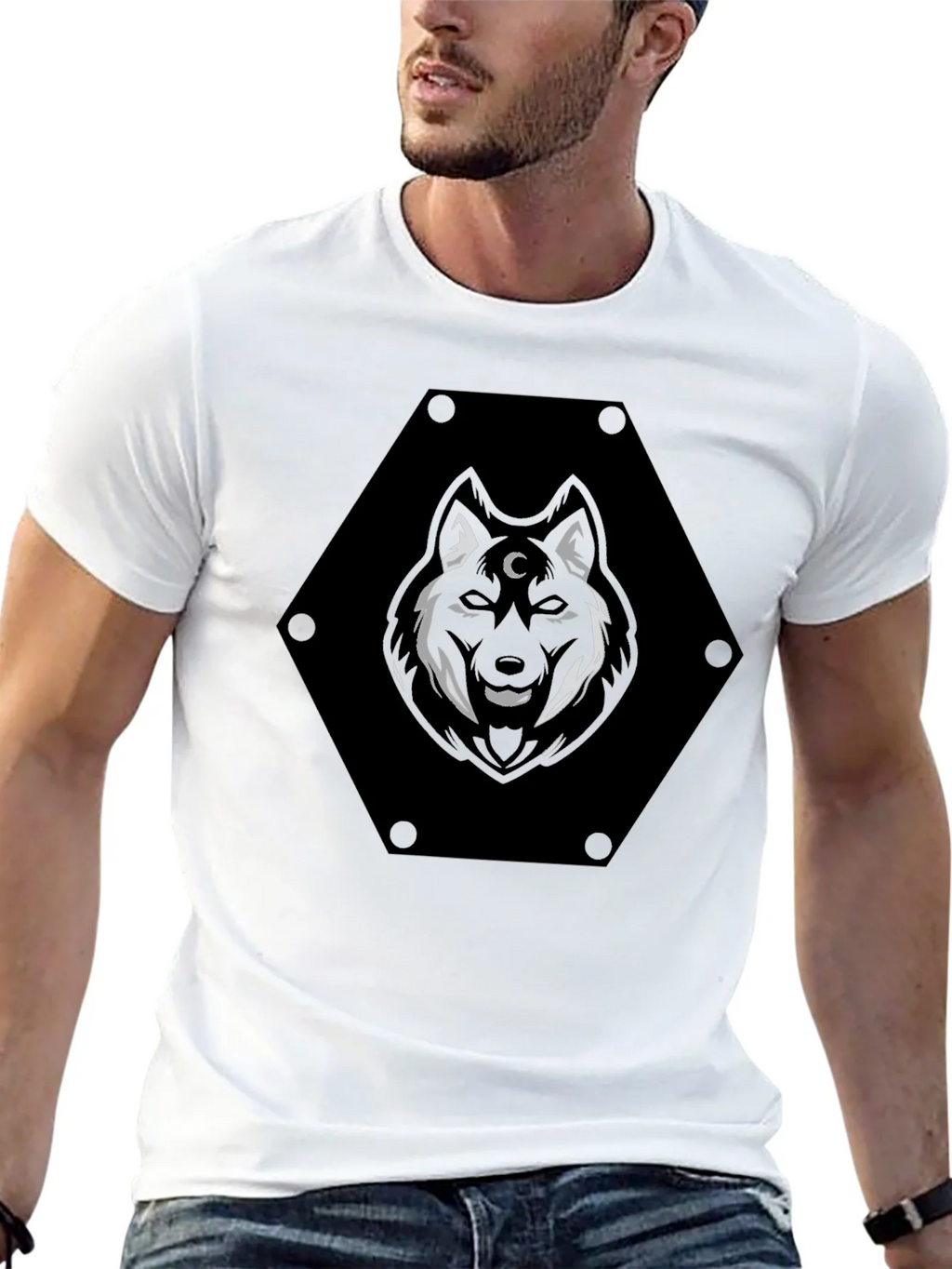 Mystic Wolf Graphic Tee - Black product image 4