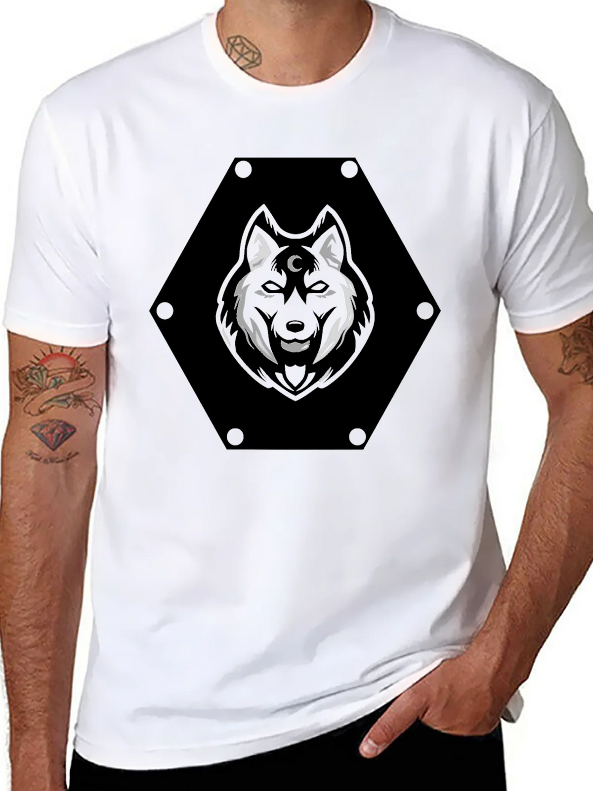 Mystic Wolf Graphic Tee - Black product image 10
