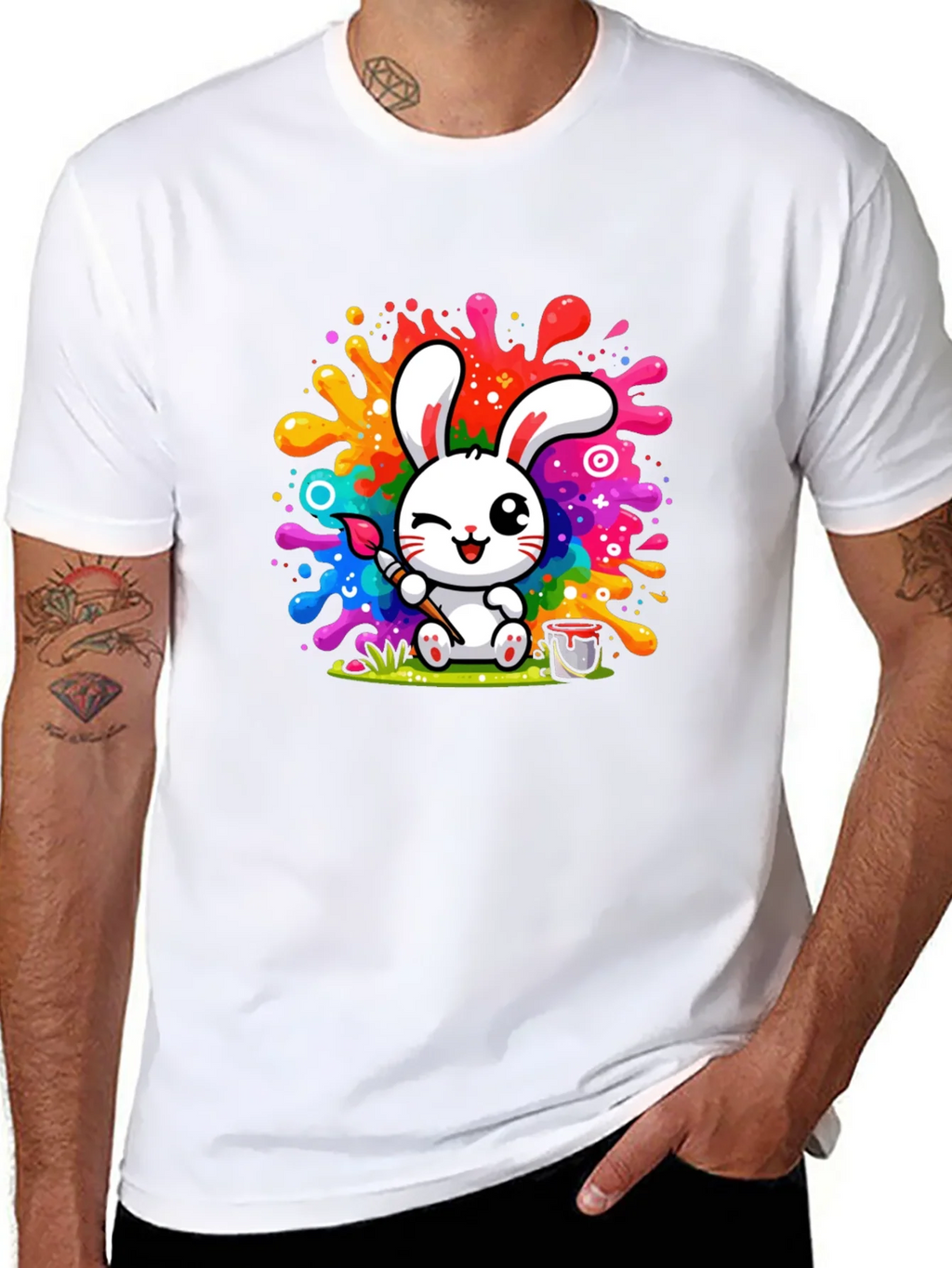 Bunny Painter Graphic T-Shirt - Artistic Style product image 10
