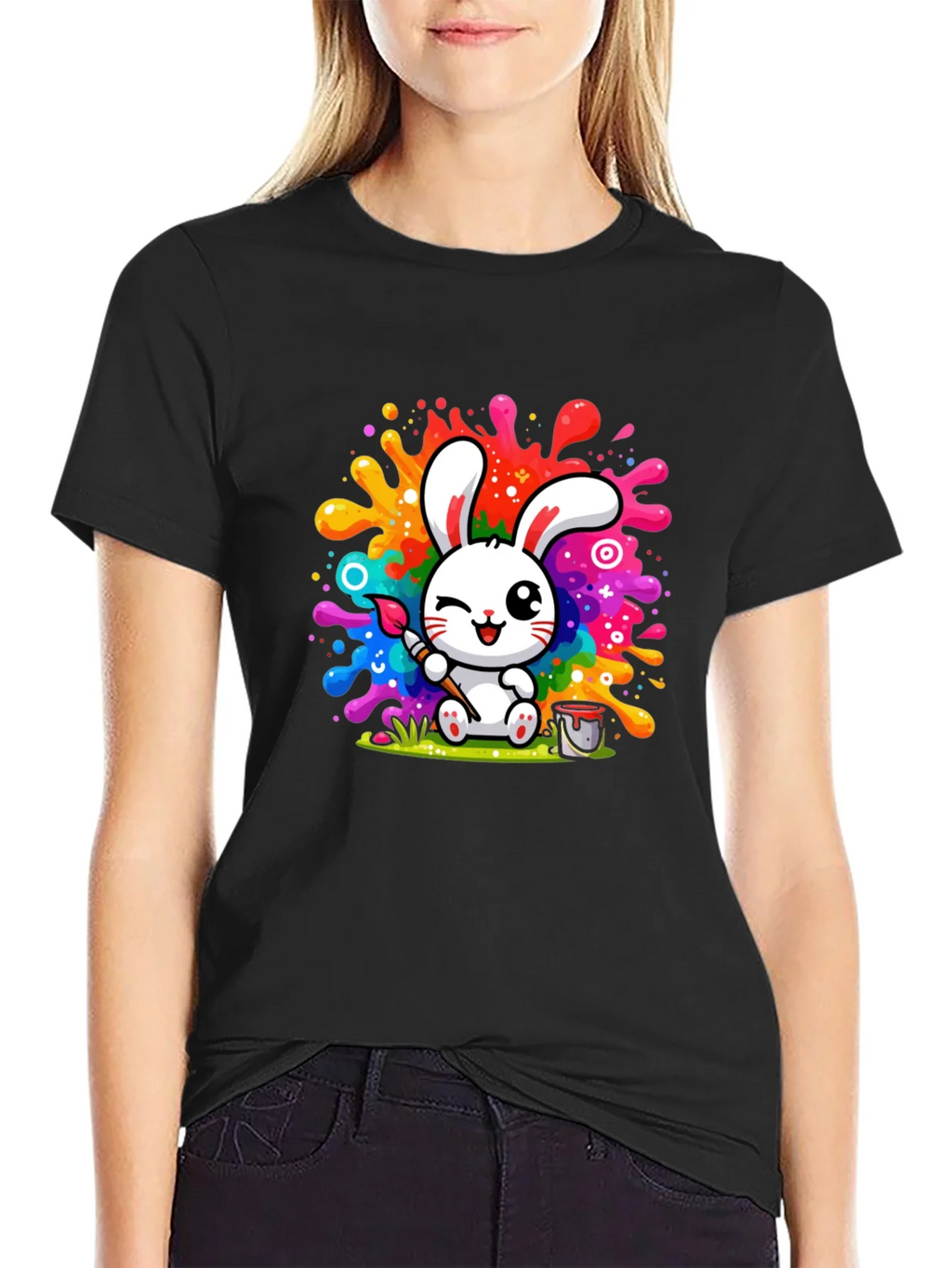 Bunny Painter Graphic T-Shirt - Artistic Style product image 5