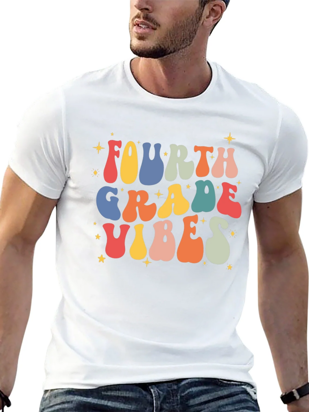 Fourth Grade Vibes Retro T-Shirt product image 4