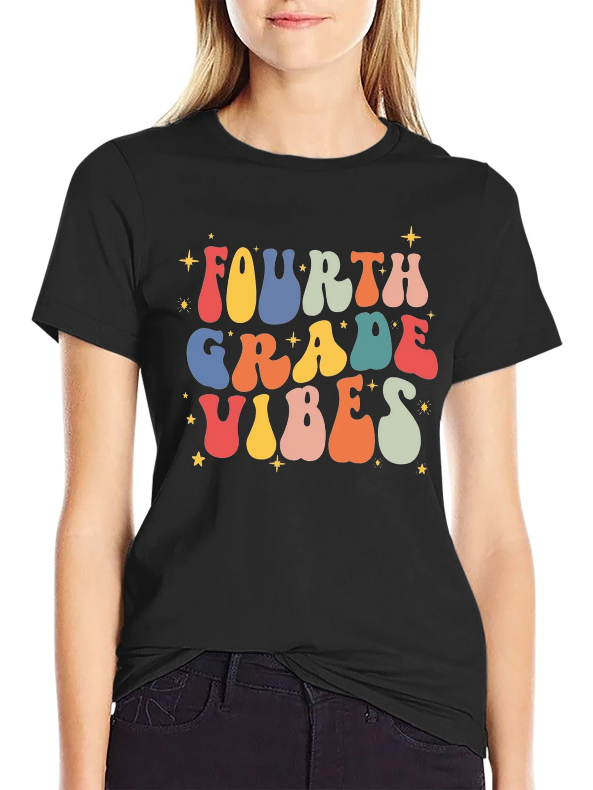 Fourth Grade Vibes Retro T-Shirt product image 5