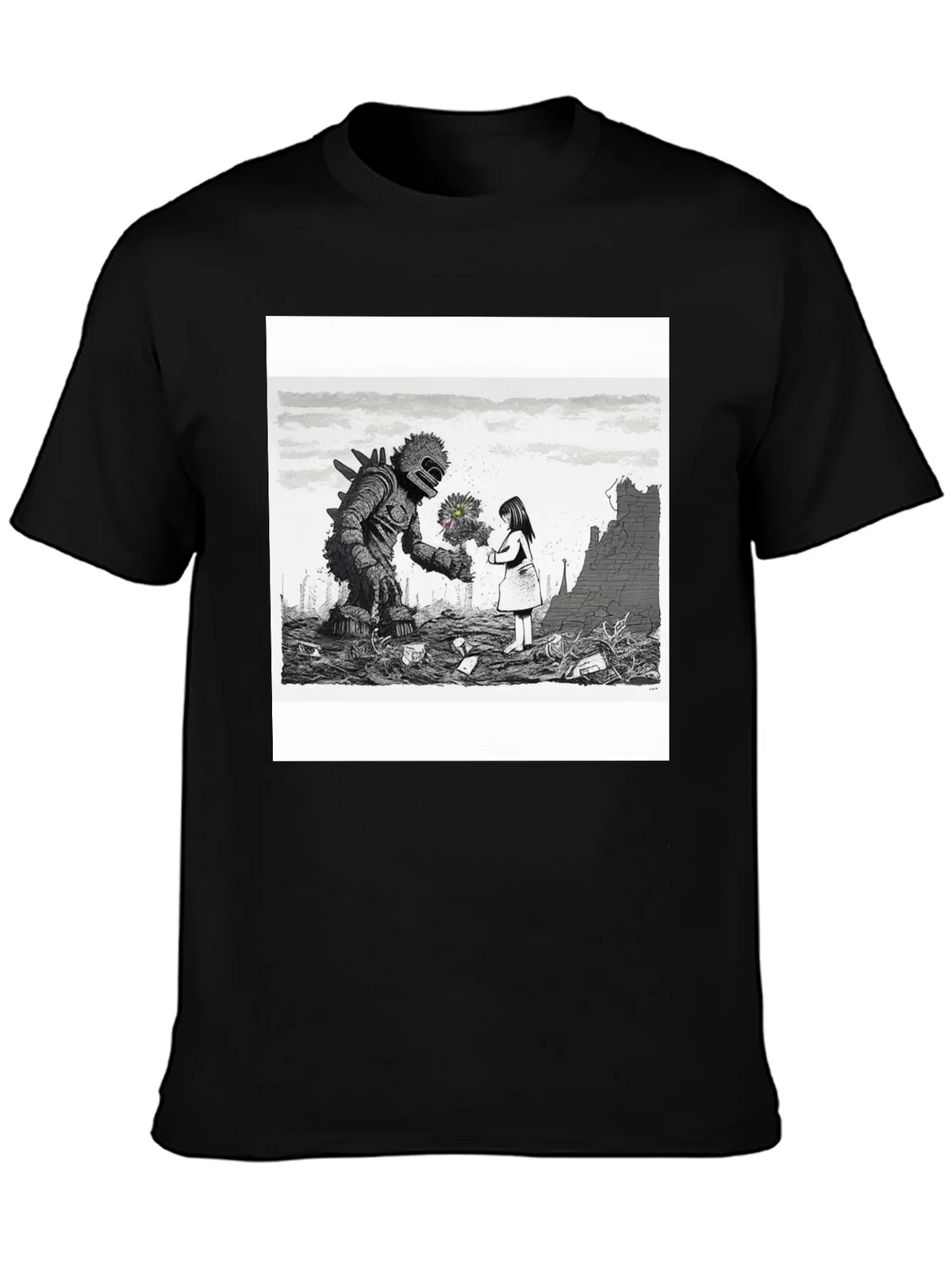 Monster & Girl Graphic Tee - Black product image 2