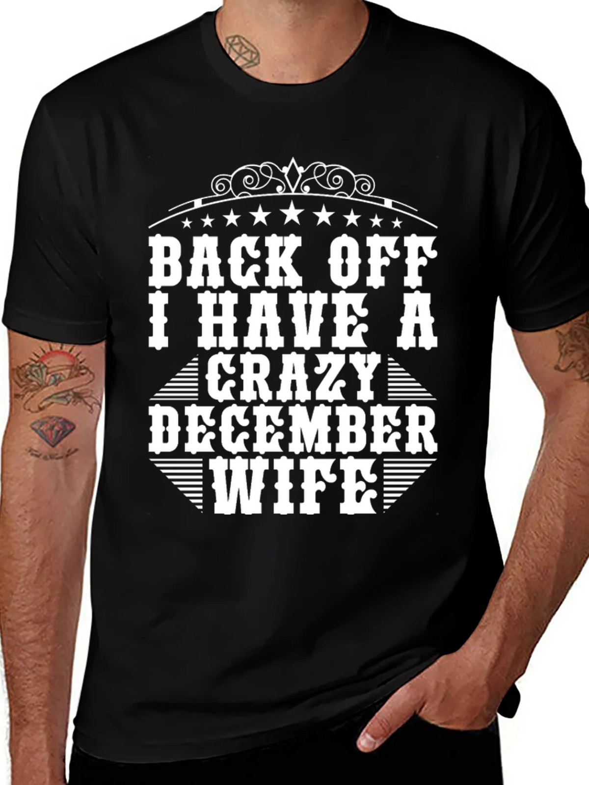 Back Off I Have a Crazy December Wife T-Shirt product image 1