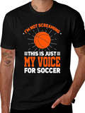 Funny Soccer T-Shirt Im Not Screaming My Voice For product image 1