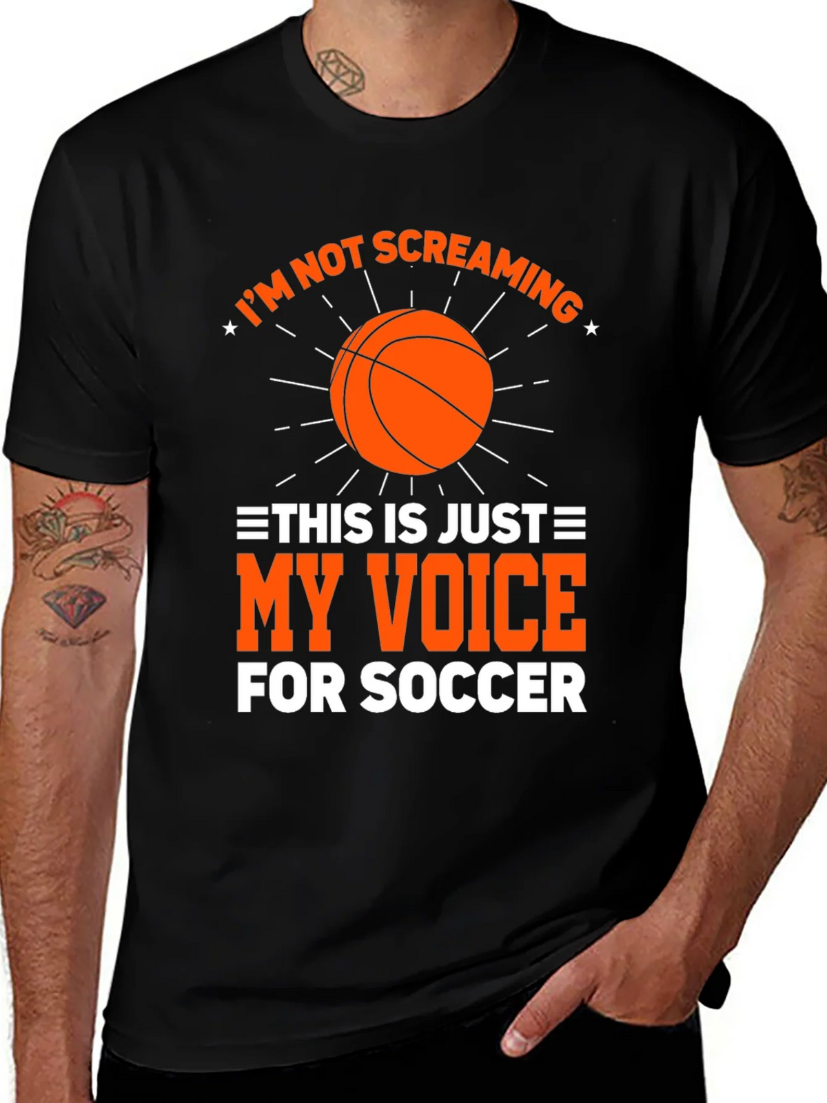 Funny Soccer T-Shirt Im Not Screaming My Voice For product image 1