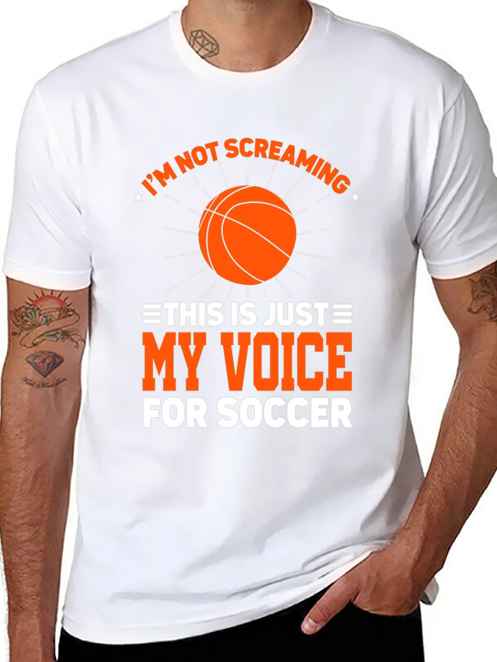 Funny Soccer T-Shirt Im Not Screaming My Voice For product image 10