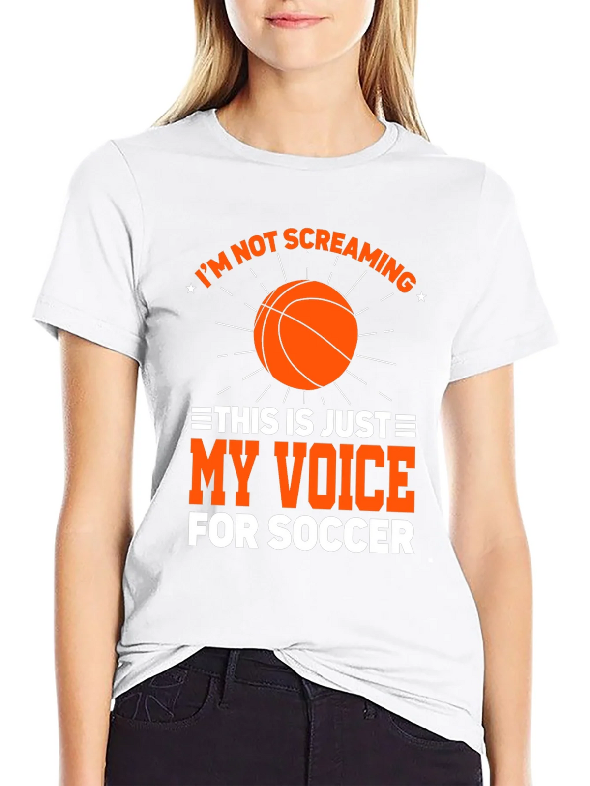 Funny Soccer T-Shirt Im Not Screaming My Voice For product image 11
