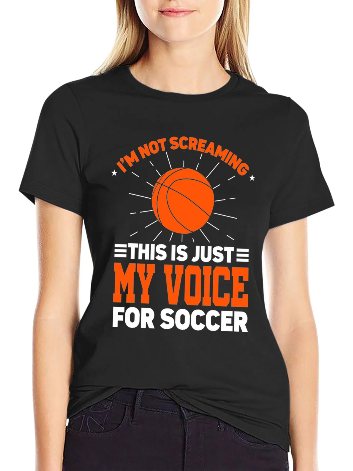 Funny Soccer T-Shirt Im Not Screaming My Voice For product image 5