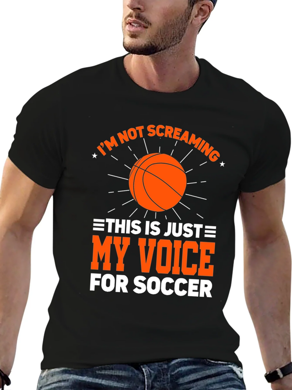 Funny Soccer T-Shirt Im Not Screaming My Voice For product image 9