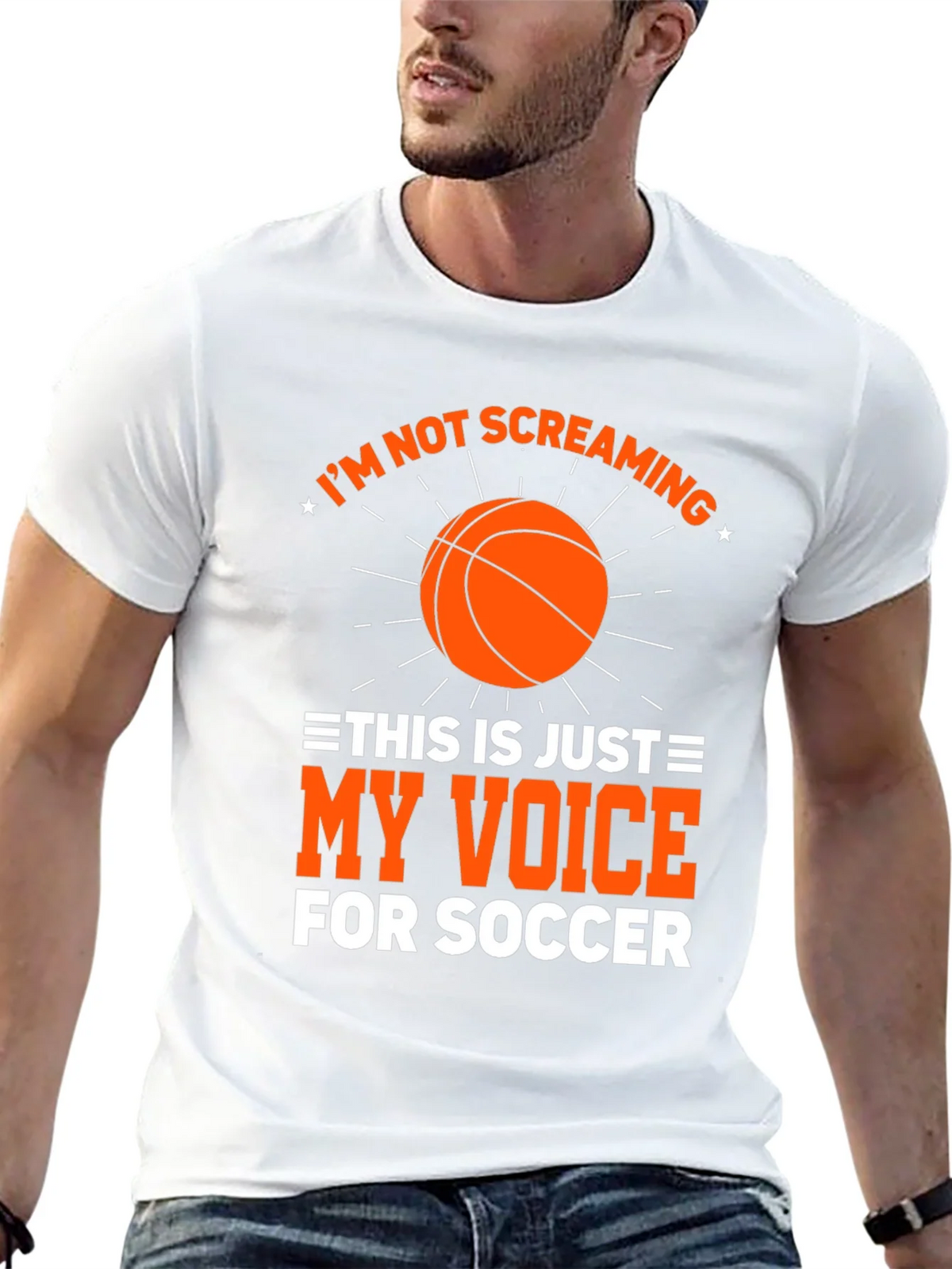 Funny Soccer T-Shirt Im Not Screaming My Voice For product image 4