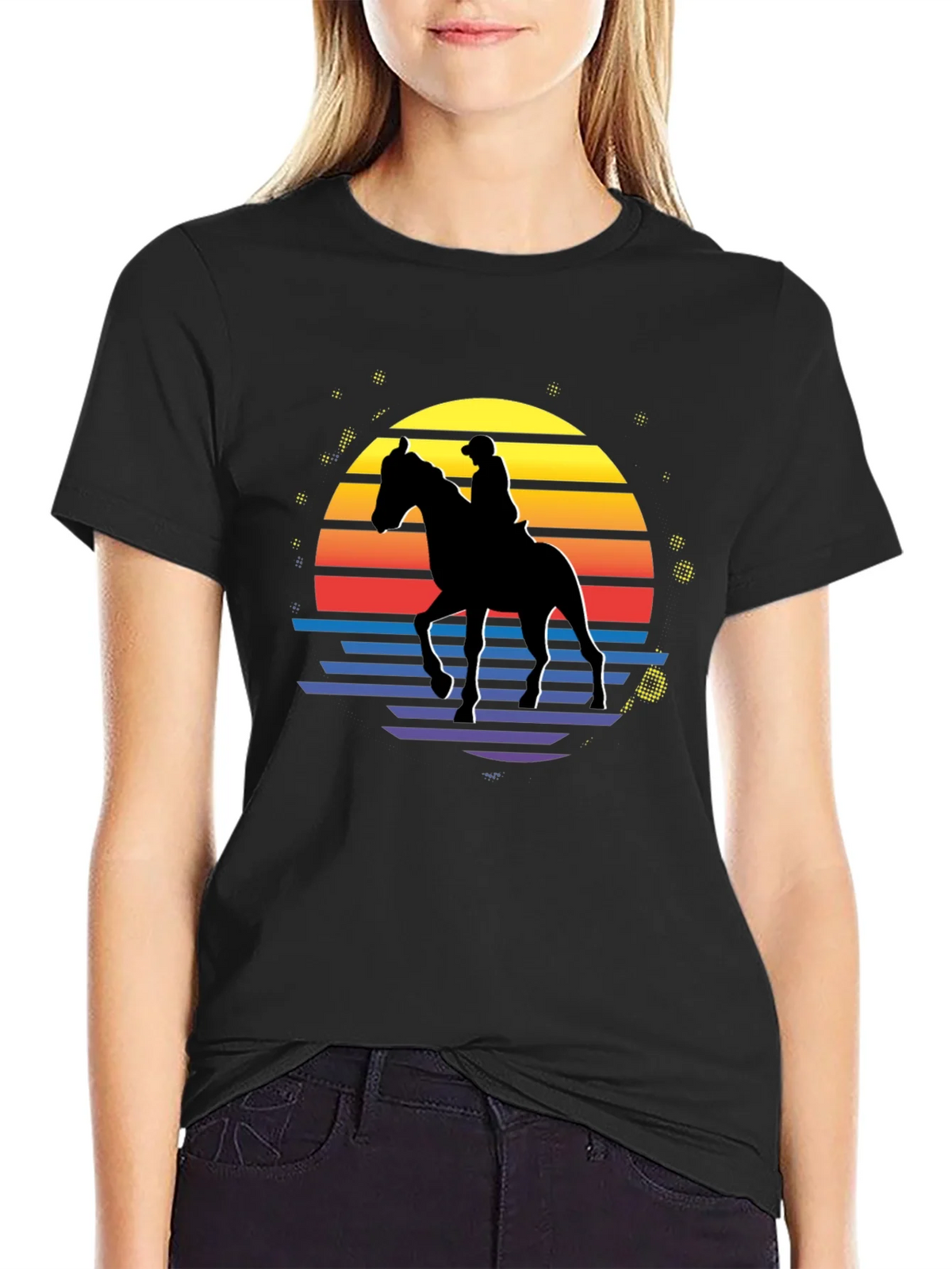 Retro Horse Rider Graphic T-Shirt product image 5