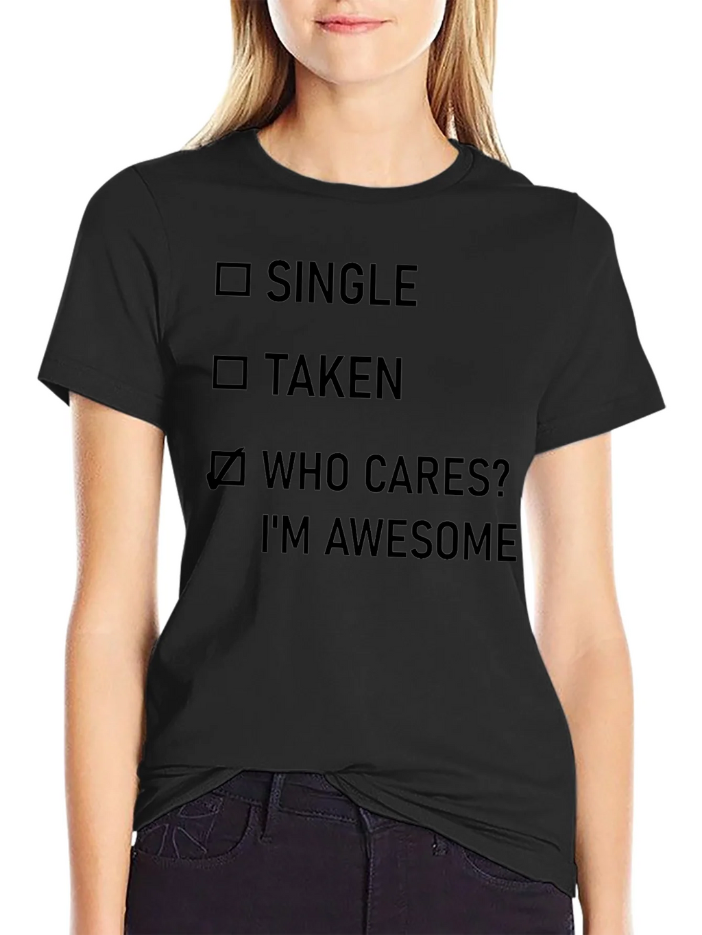 Funny Who Cares? Im Awesome Graphic T-Shirt product image 5