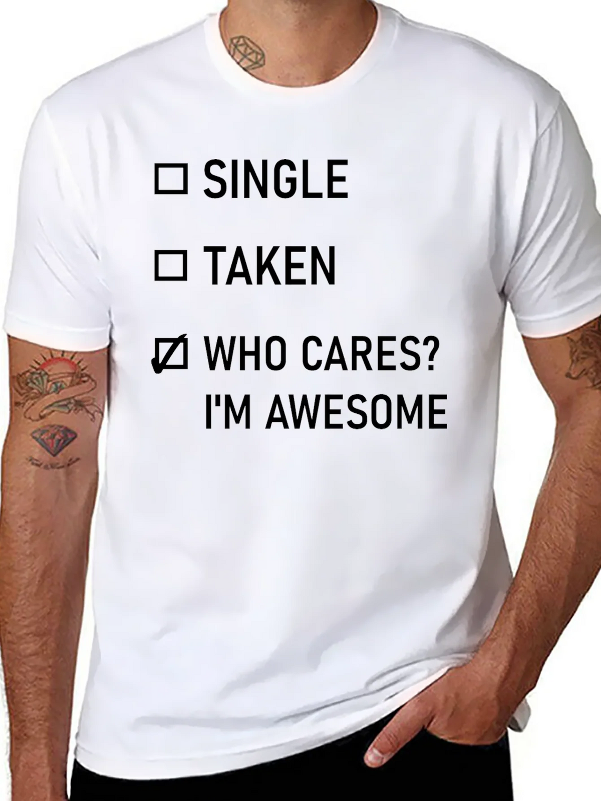 Funny Who Cares? Im Awesome Graphic T-Shirt product image 10