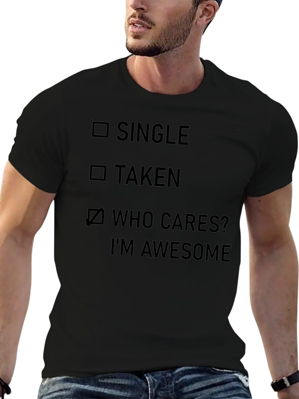 Funny Who Cares? Im Awesome Graphic T-Shirt product image 9