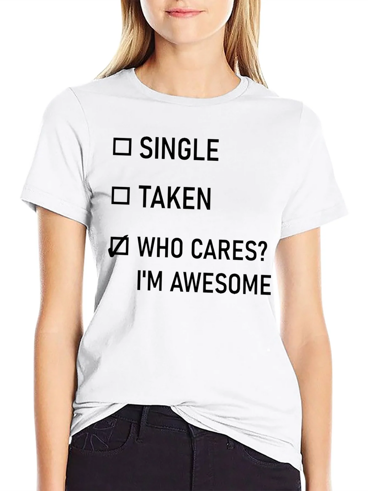 Funny Who Cares? Im Awesome Graphic T-Shirt product image 11