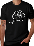Live Laugh Love Graphic Tee - Black Cotton T-Shirt product image 1