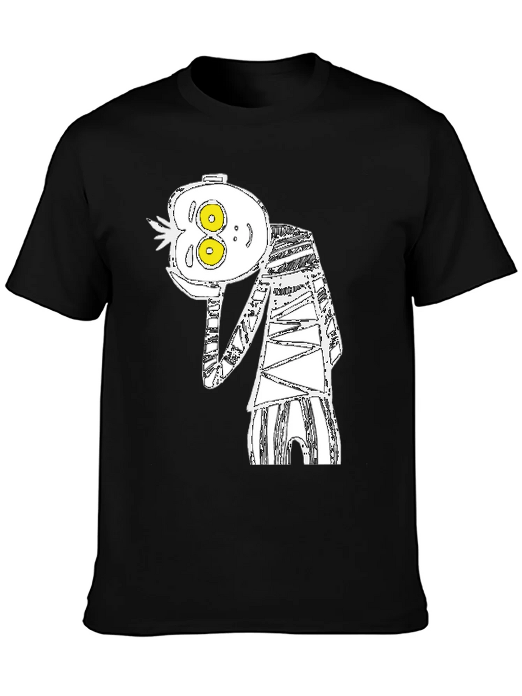 Abstract Cartoon Graphic Tee - Black Cotton Blend product image 6
