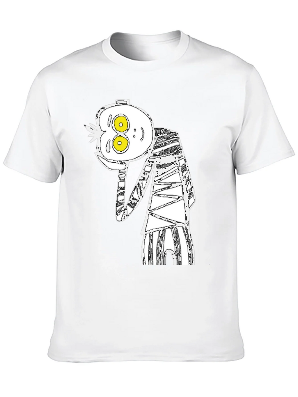 Abstract Cartoon Graphic Tee - Black Cotton Blend product image 12