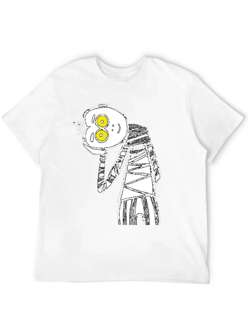 Abstract Cartoon Graphic Tee - Black Cotton Blend product image 3