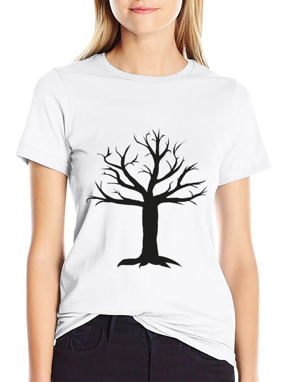 Mens Black T-Shirt with Tree Graphic product image 11