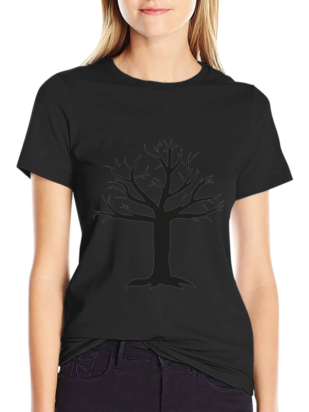 Mens Black T-Shirt with Tree Graphic product image 5