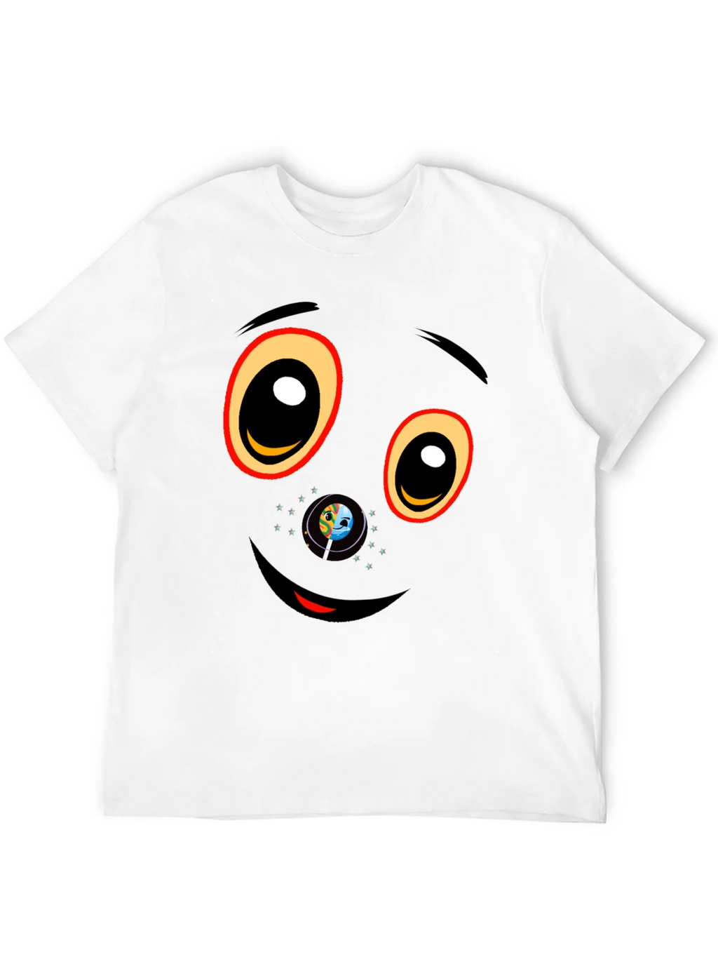 Black Graphic T-Shirt with Face Design product image 3