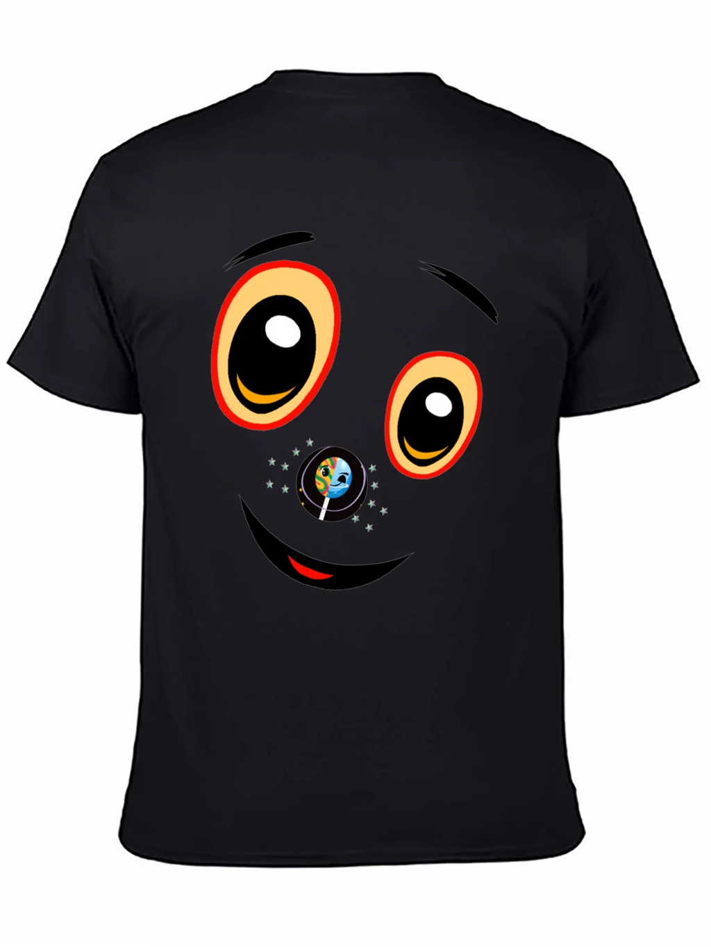 Black Graphic T-Shirt with Face Design product image 7