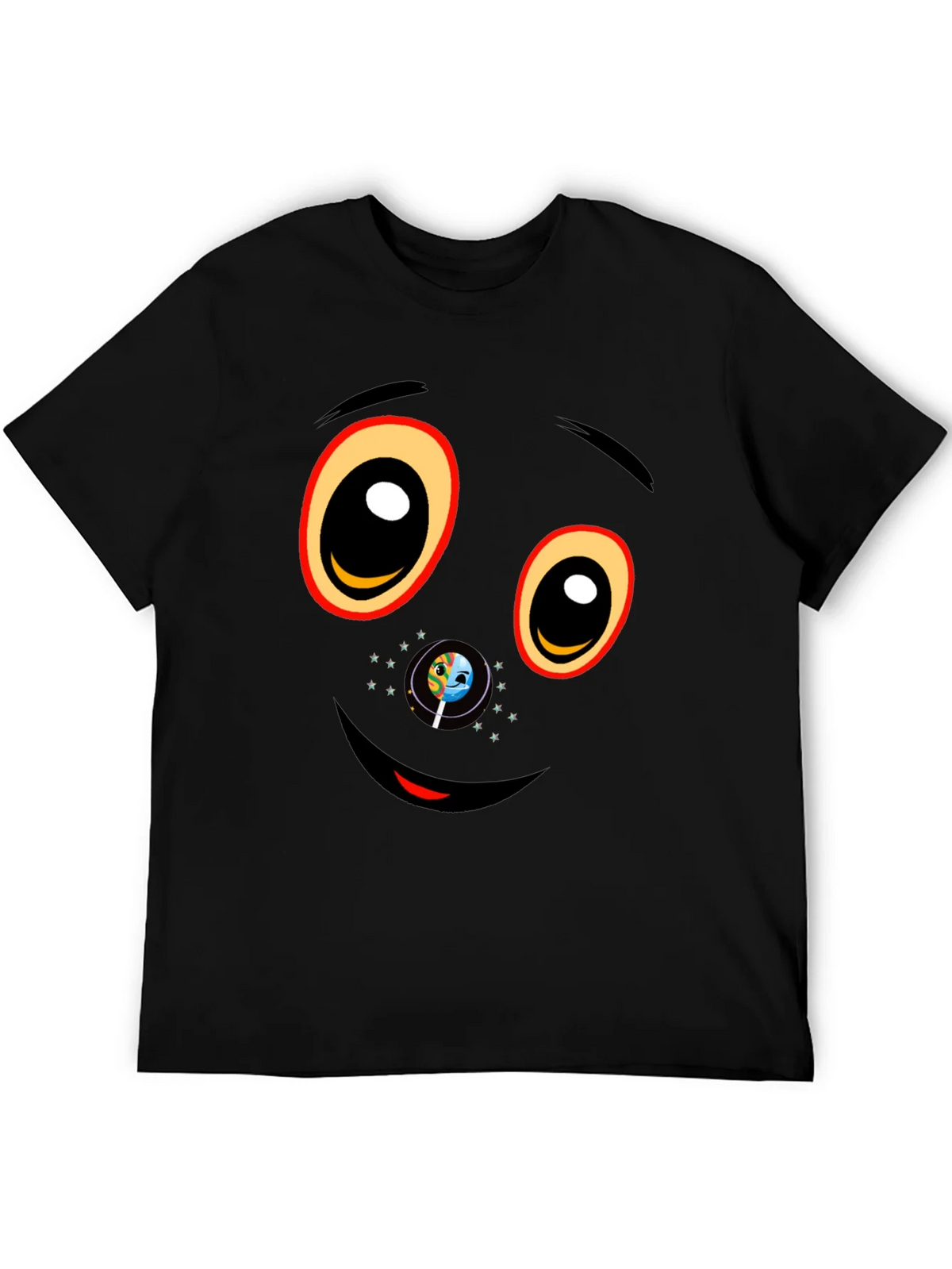 Black Graphic T-Shirt with Face Design product image 8