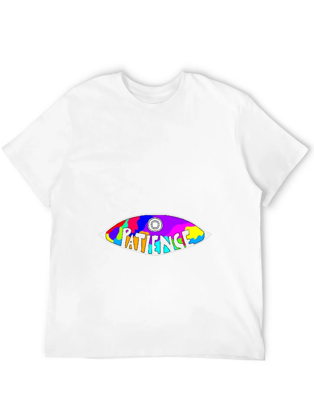 Patience Graphic Tee - Colorful Eye Design Soft Cotton product image 3