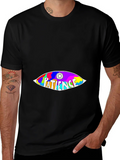 Patience Graphic Tee - Colorful Eye Design Soft Cotton product image 1