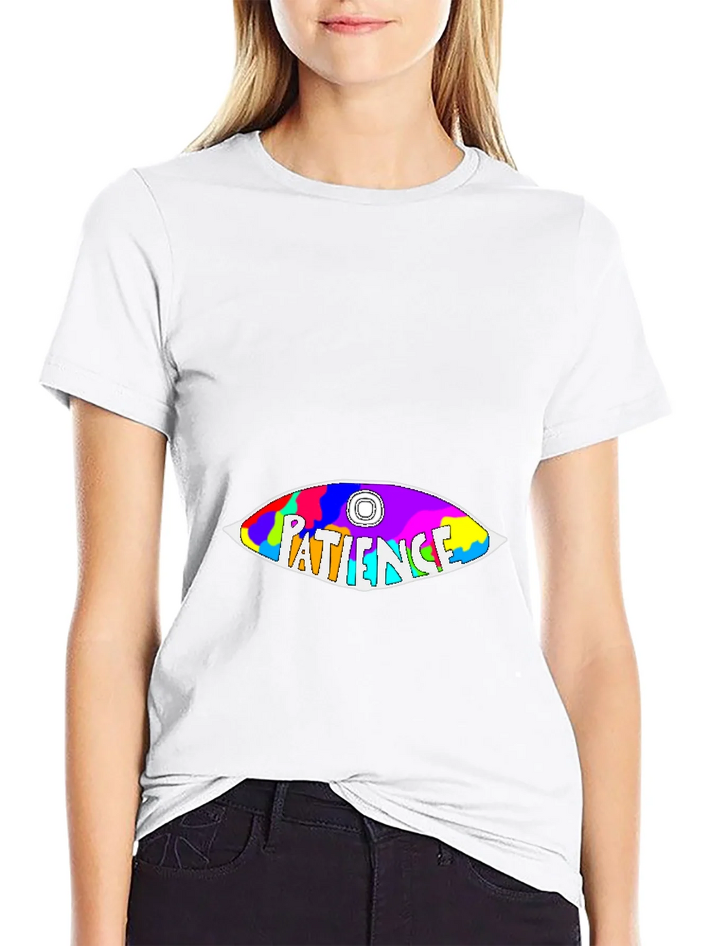 Patience Graphic Tee - Colorful Eye Design Soft Cotton product image 11
