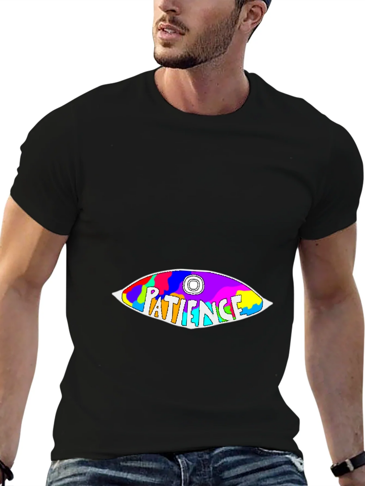 Patience Graphic Tee - Colorful Eye Design Soft Cotton product image 9