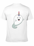 Cute Unicorn Ghost Black T-Shirt product image 1