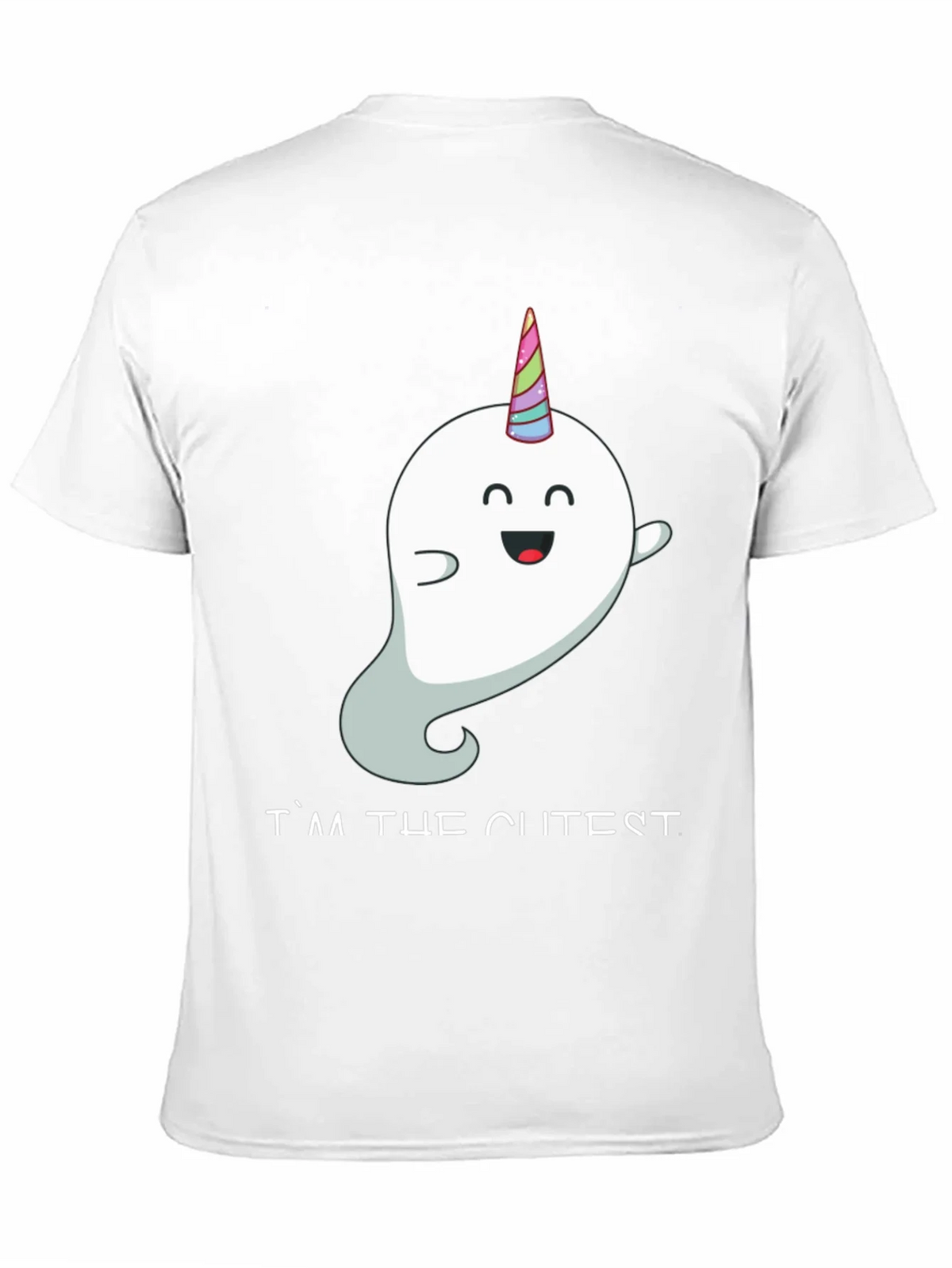 Cute Unicorn Ghost Black T-Shirt product image 1