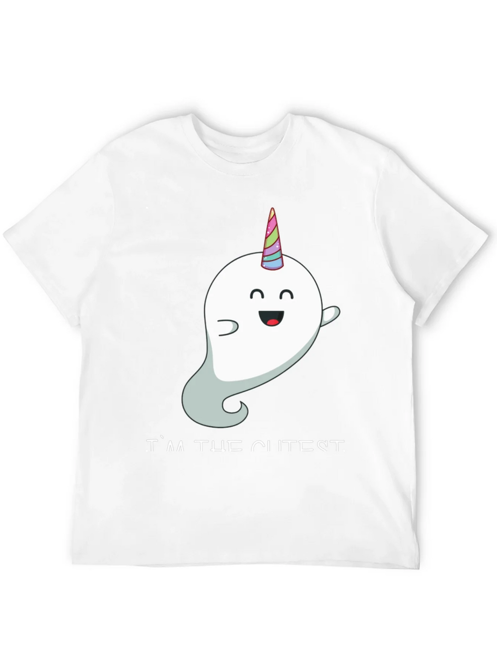 Cute Unicorn Ghost Black T-Shirt product image 2