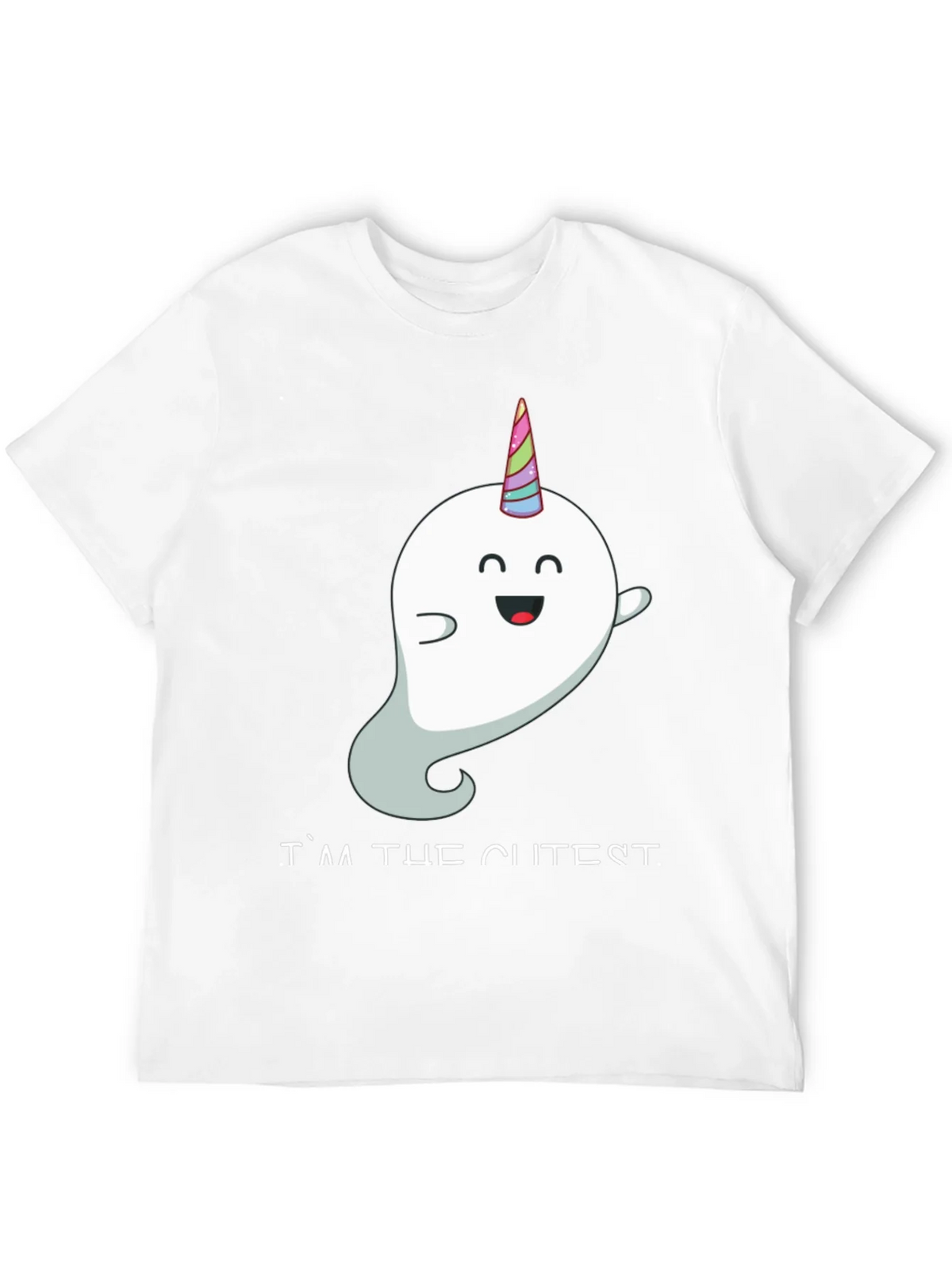 Cute Unicorn Ghost Black T-Shirt product image 2