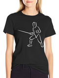 Fencing Silhouette Graphic T-Shirt - Black product image 1