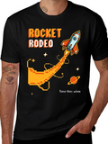 Rocket Rodeo Pixel Graphic Tee - Sci-Fi Style product image 1