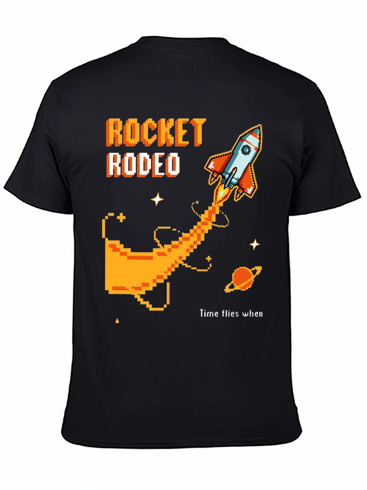 Rocket Rodeo Pixel Graphic Tee - Sci-Fi Style product image 7