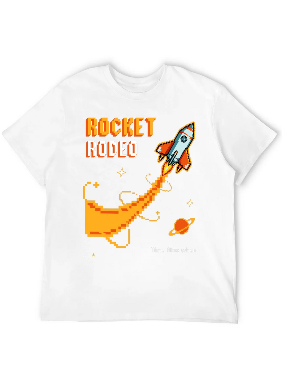 Rocket Rodeo Pixel Graphic Tee - Sci-Fi Style product image 3