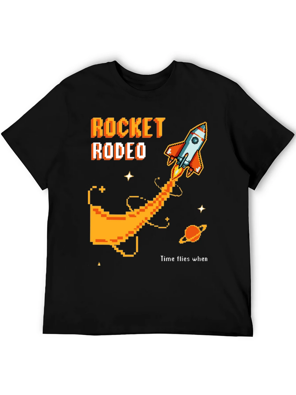 Rocket Rodeo Pixel Graphic Tee - Sci-Fi Style product image 8