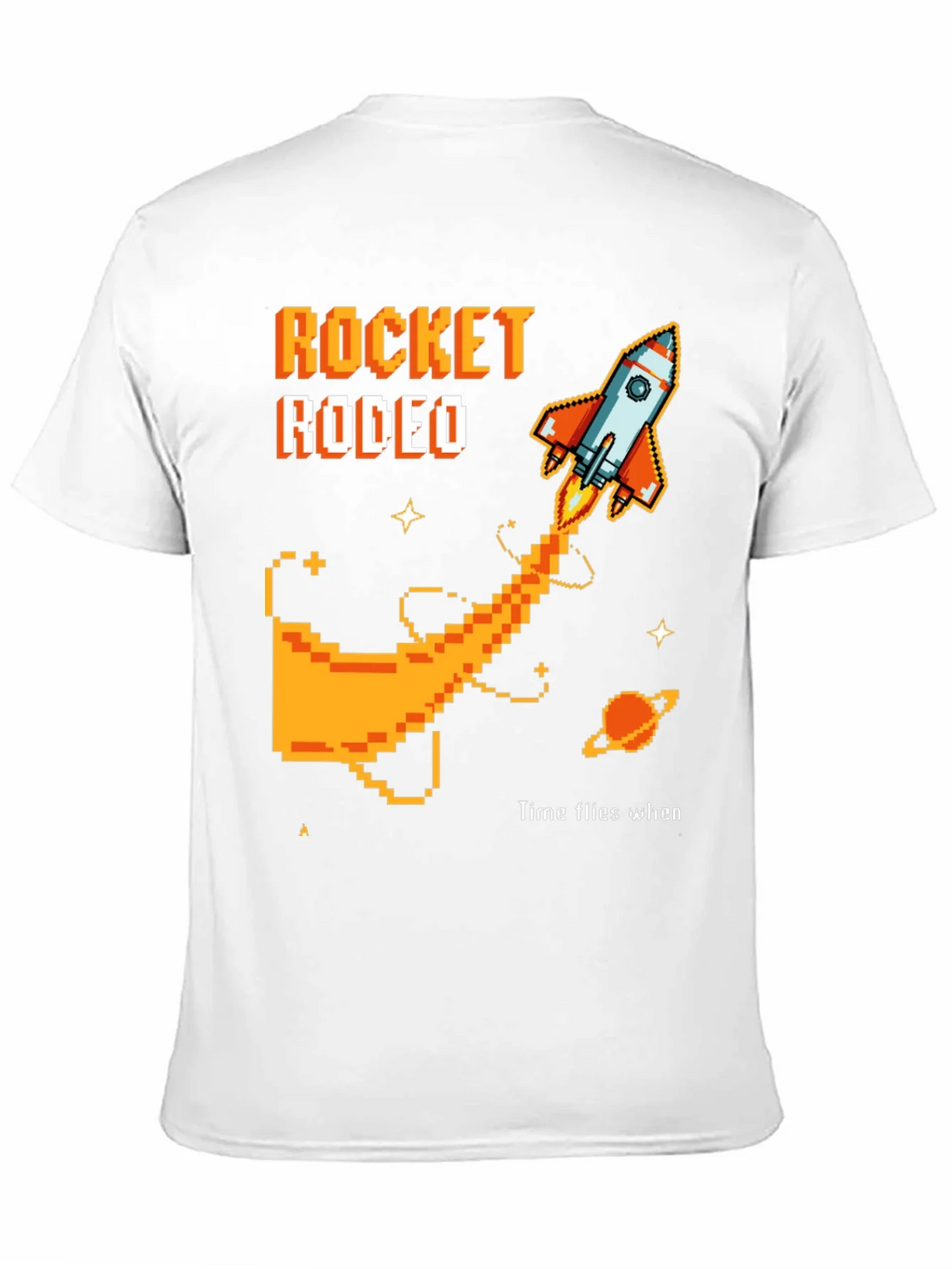 Rocket Rodeo Pixel Graphic Tee - Sci-Fi Style product image 2