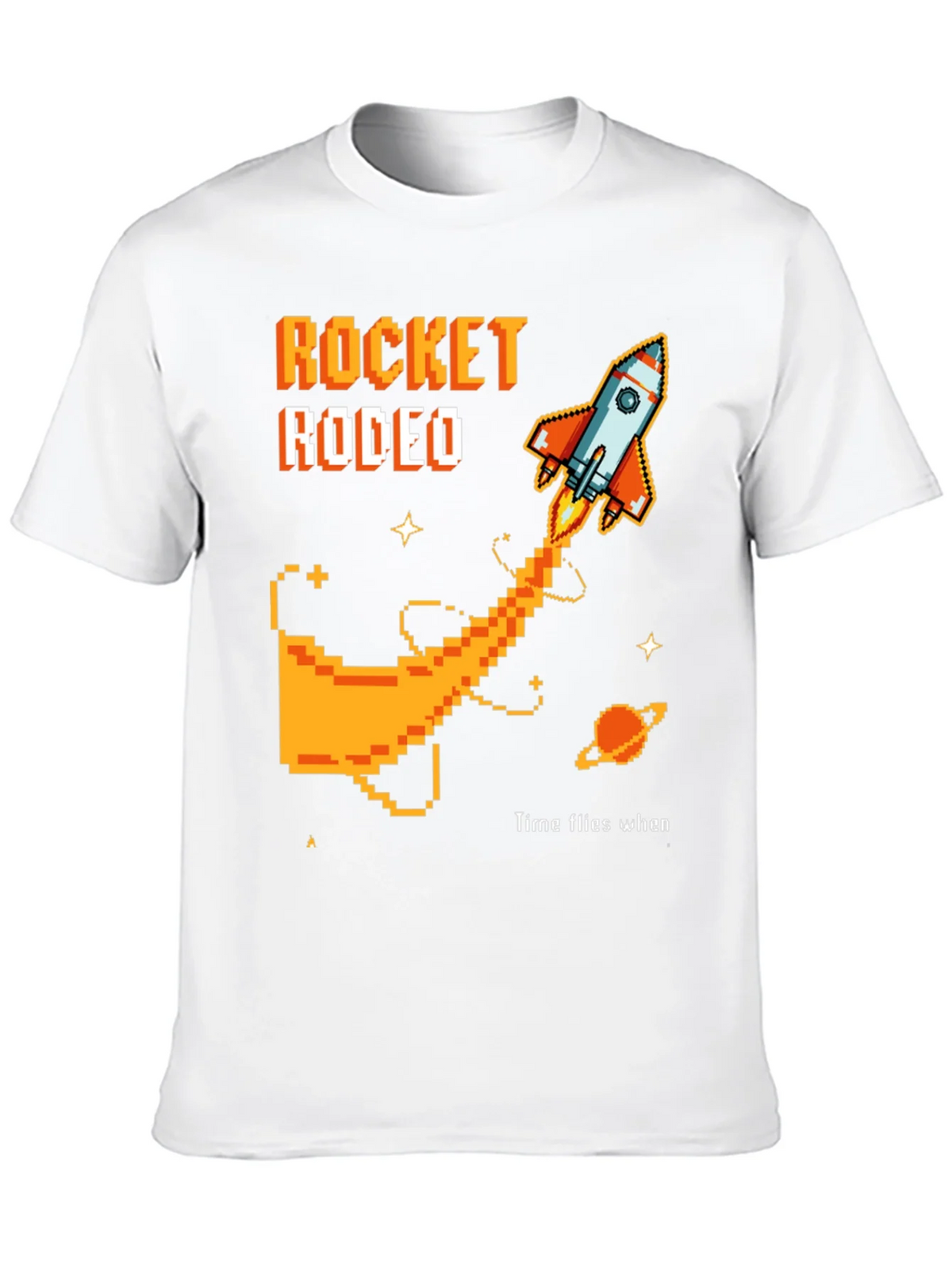 Rocket Rodeo Pixel Graphic Tee - Sci-Fi Style product image 12
