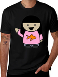 Cartoon Girl with Goldfish Tee product image 1